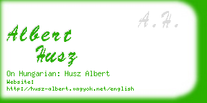 albert husz business card